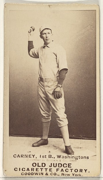 Goodwin & Company, John Joseph "Handsome Jack" Carney, 1st Base, Washington Nationals, from the Old Judge series (N172) for Old Judge Cigarettes