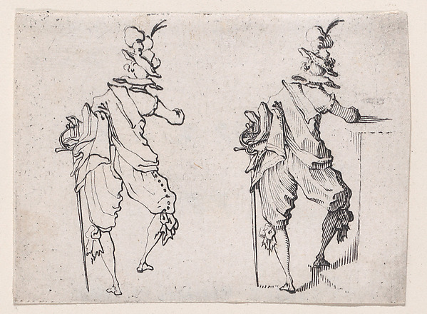 Jacques Callot, L'Homme Vue de Dos Avec une Grande Épée (Man Seen from Behind with a Large Sword), from "Les Caprices" Series A, The Florence Set