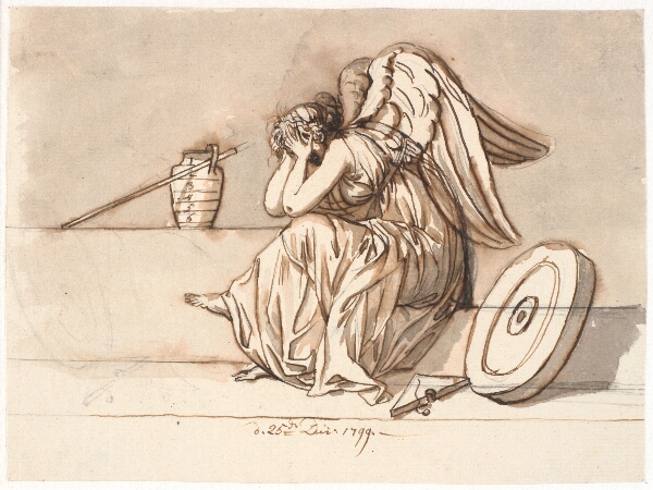 Nicolai Abildgaard, Nemesis, tildækkende sine øjne af sorg