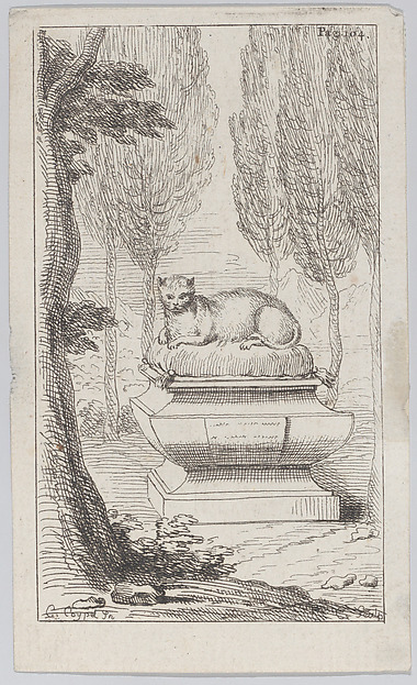 Charles Antoine Coypel, Cat atop a tomb