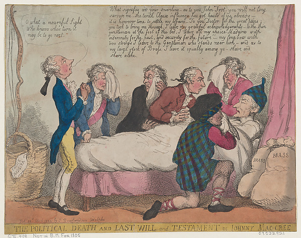 Thomas Rowlandson, The Political Death and Last Will and Testament of Johnny Mac-Cree