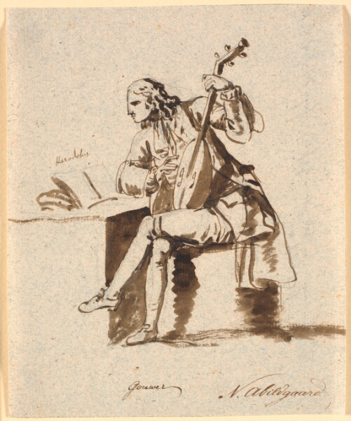 Nicolai Abildgaard, Den engelske digter Gower siddende med en lut ved et bord, på hvilket Herodot ligger opslået