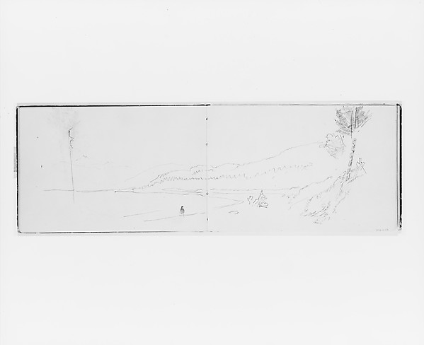 William Trost Richards, Landscape with Teepee and Totem (from Sketchbook X)