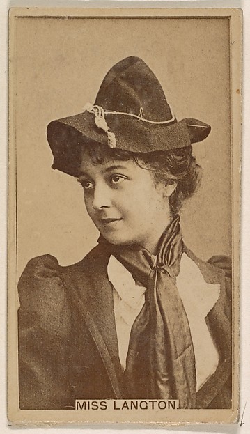 Kinney Brothers Tobacco Company, Miss Langton, from the Actresses series (N245) issued by Kinney Brothers to promote Sweet Caporal Cigarettes