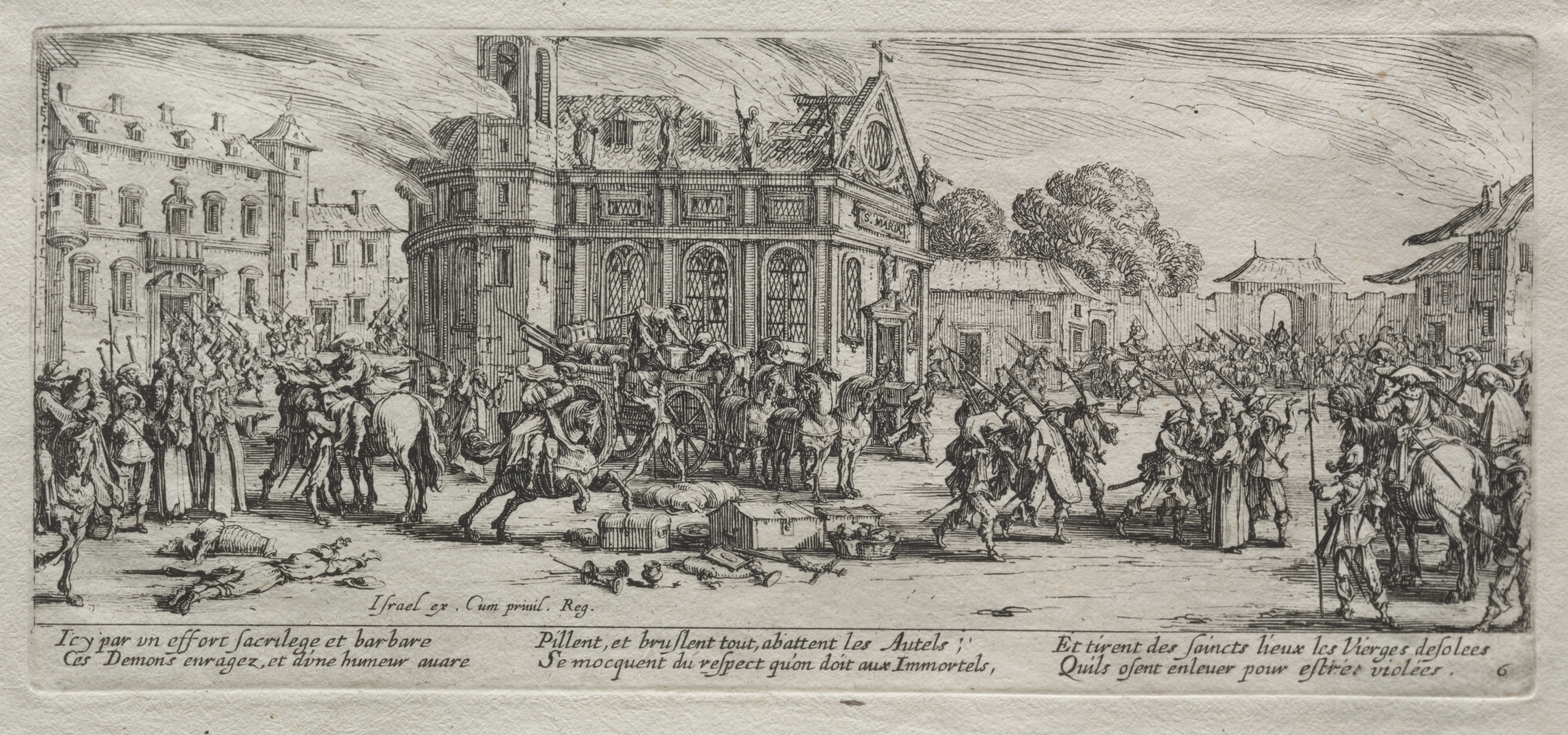 Jacques Callot, The Large Miseries of War: Devastation of a Monastery