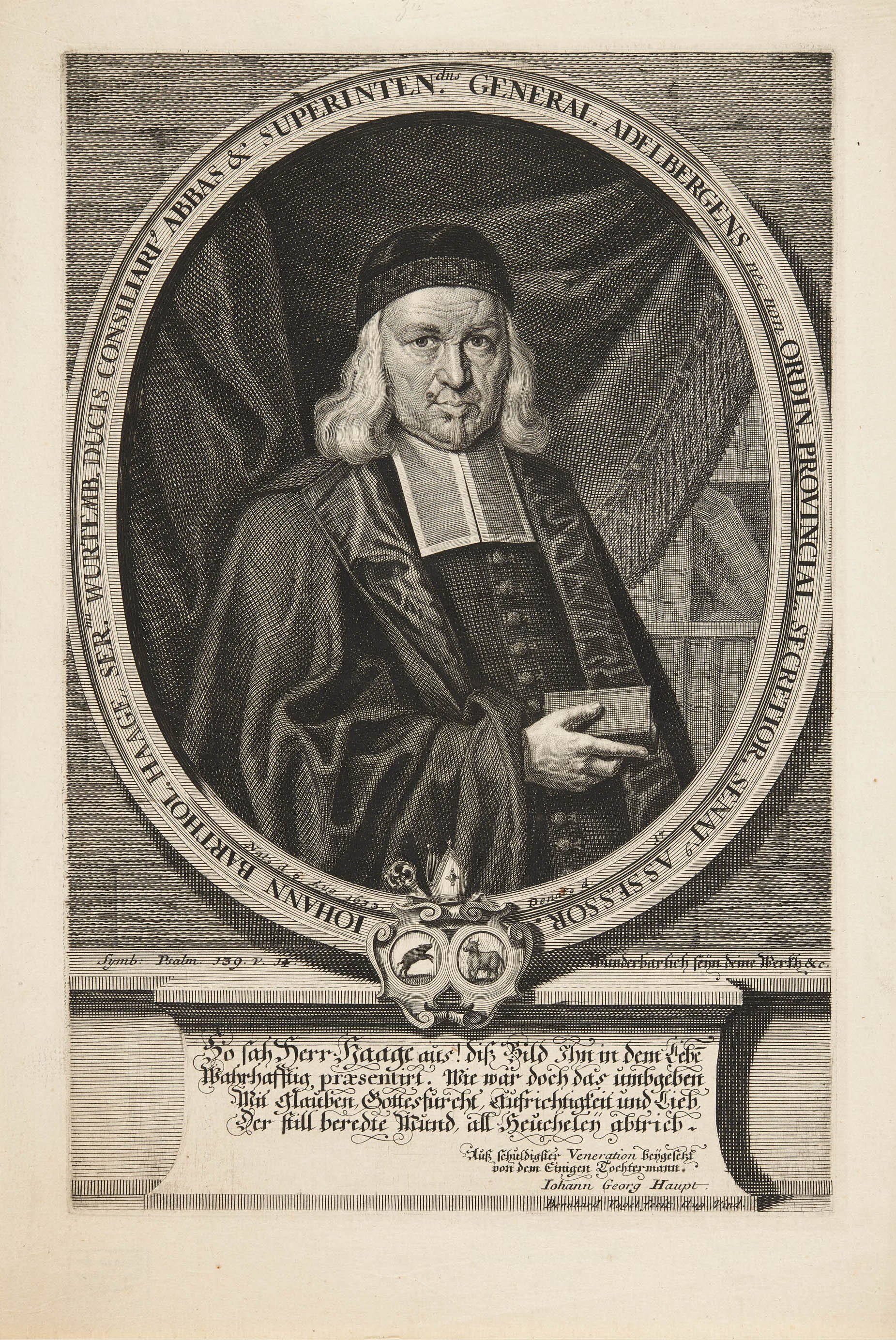 Bernhard Vogel (Kupferstecher), Bildnis Johann Bartholomäus Haage