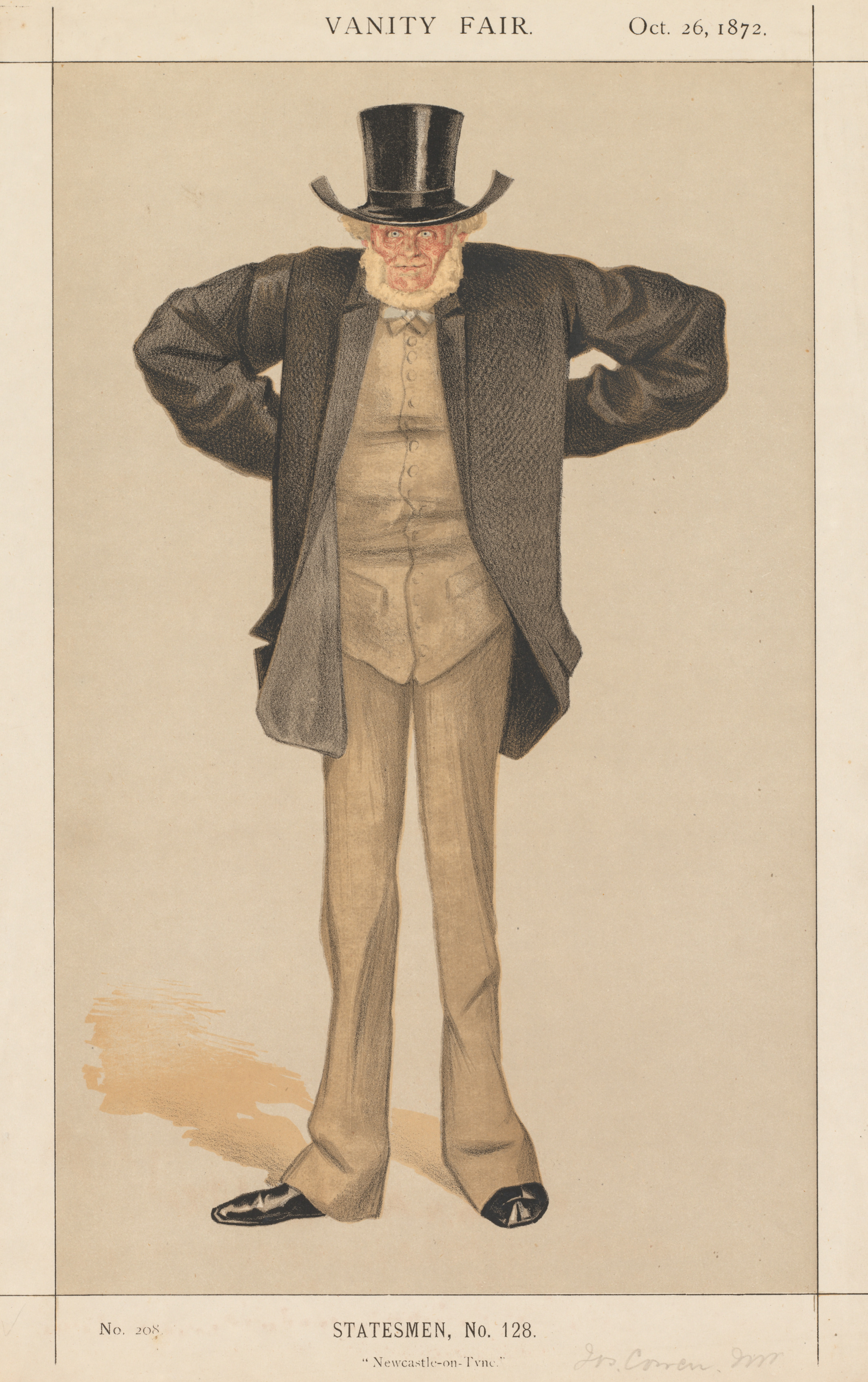 James Tissot, Vanity Fair: Statesman, No. 128  "Newcastle-on-Tyne"