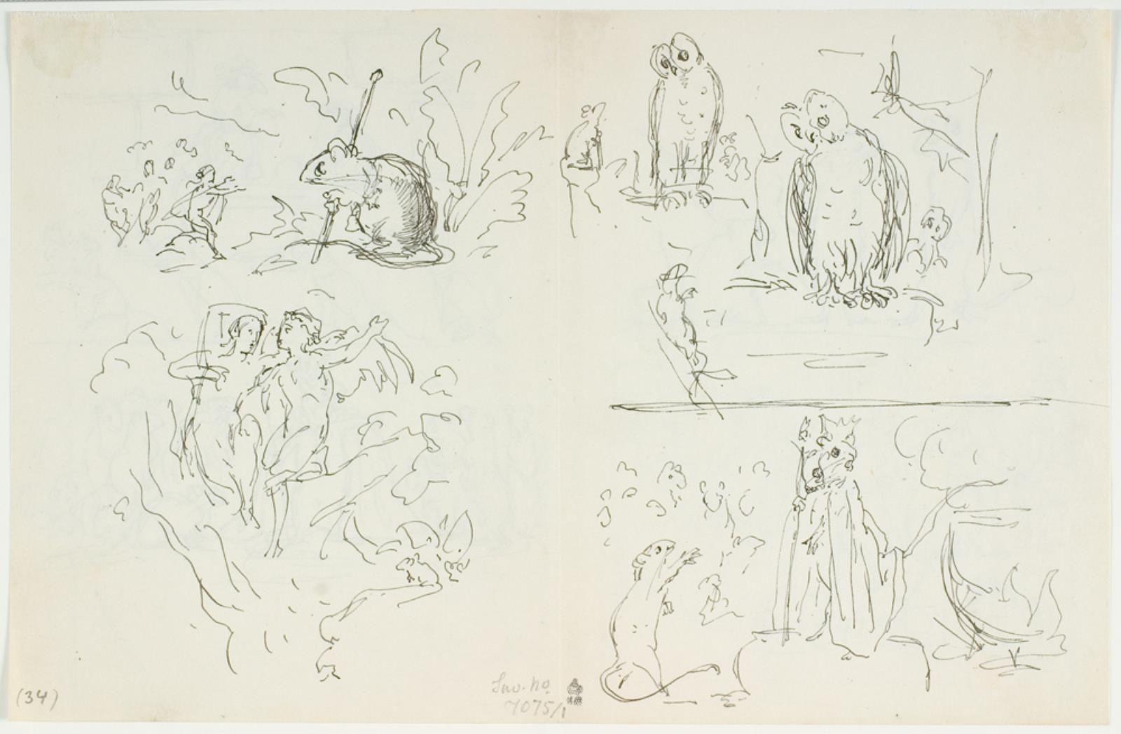 Lorenz Frølich, Skitser til bl.a. H.C. Andersen, "Suppe paa en Pølsepind"