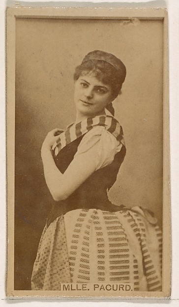 Kinney Brothers Tobacco Company, Mlle. Pacurd, from the Actresses series (N245) issued by Kinney Brothers to promote Sweet Caporal Cigarettes