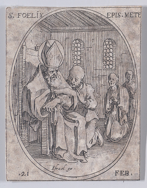 Jacques Callot, S. Polycarpe (St. Polycarp), February 23rd, from "Les Images De Tous Les Saincts et Saintes de L'Année" (Images of All of the Saints and Religious Events of the Year)