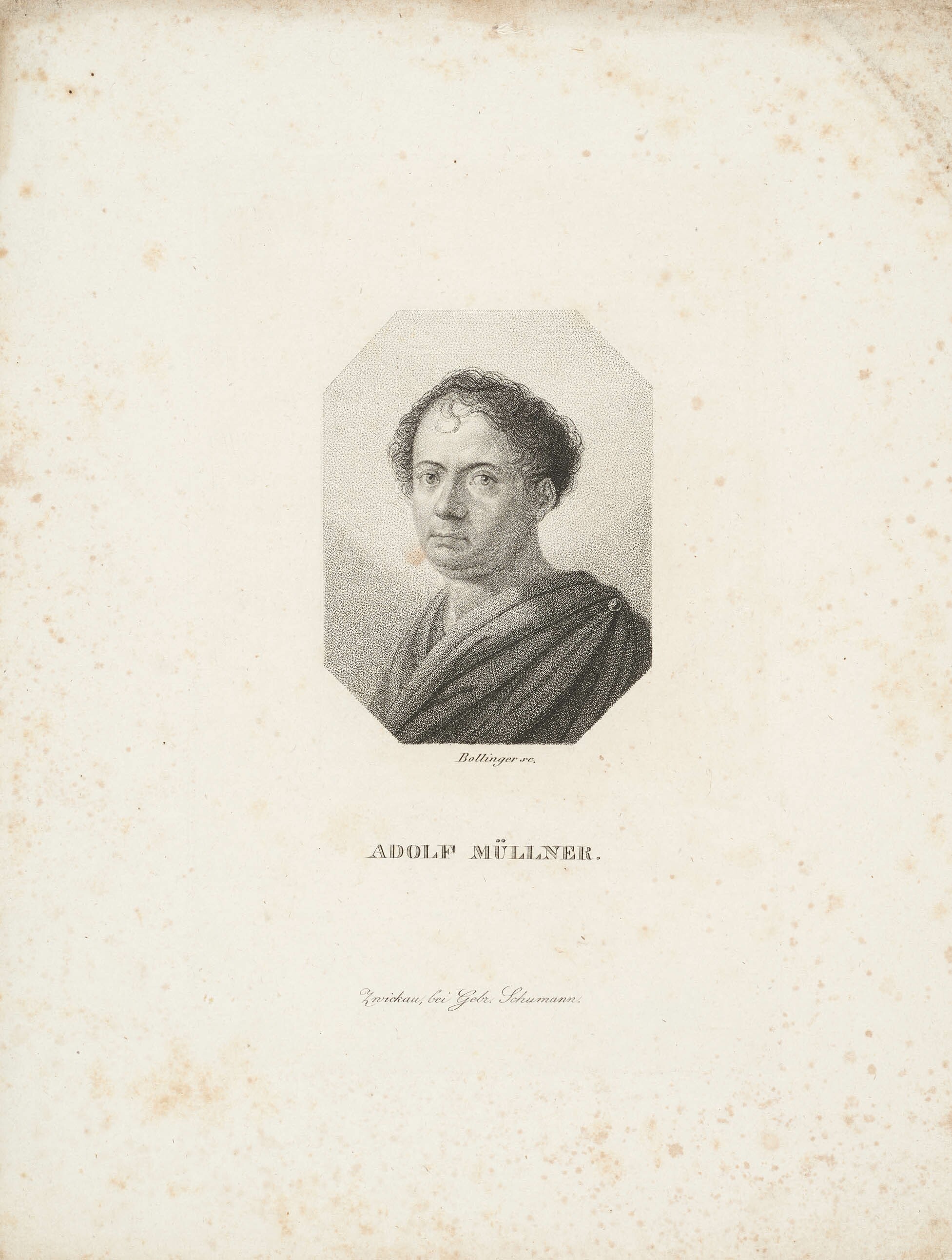 Friedrich Wilhelm Bollinger, Bildnis Amandus Gottfried Adolf Müllner