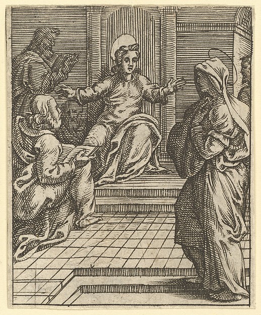 Giorgio Ghisi, The Virgin of Sorrows: Christ Disputing with the Doctors; one of nine surrounding compartments from the Virgin of Sorrows, now separated