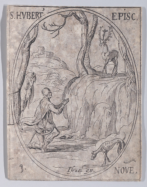 Jacques Callot, S. Hubert, évêque (St. Hubert, Bishop), from November 3rd, from "Les Images De Tous Les Saincts et Saintes de L'Année" (Images of All of the Saints and Religious Events of the Year)