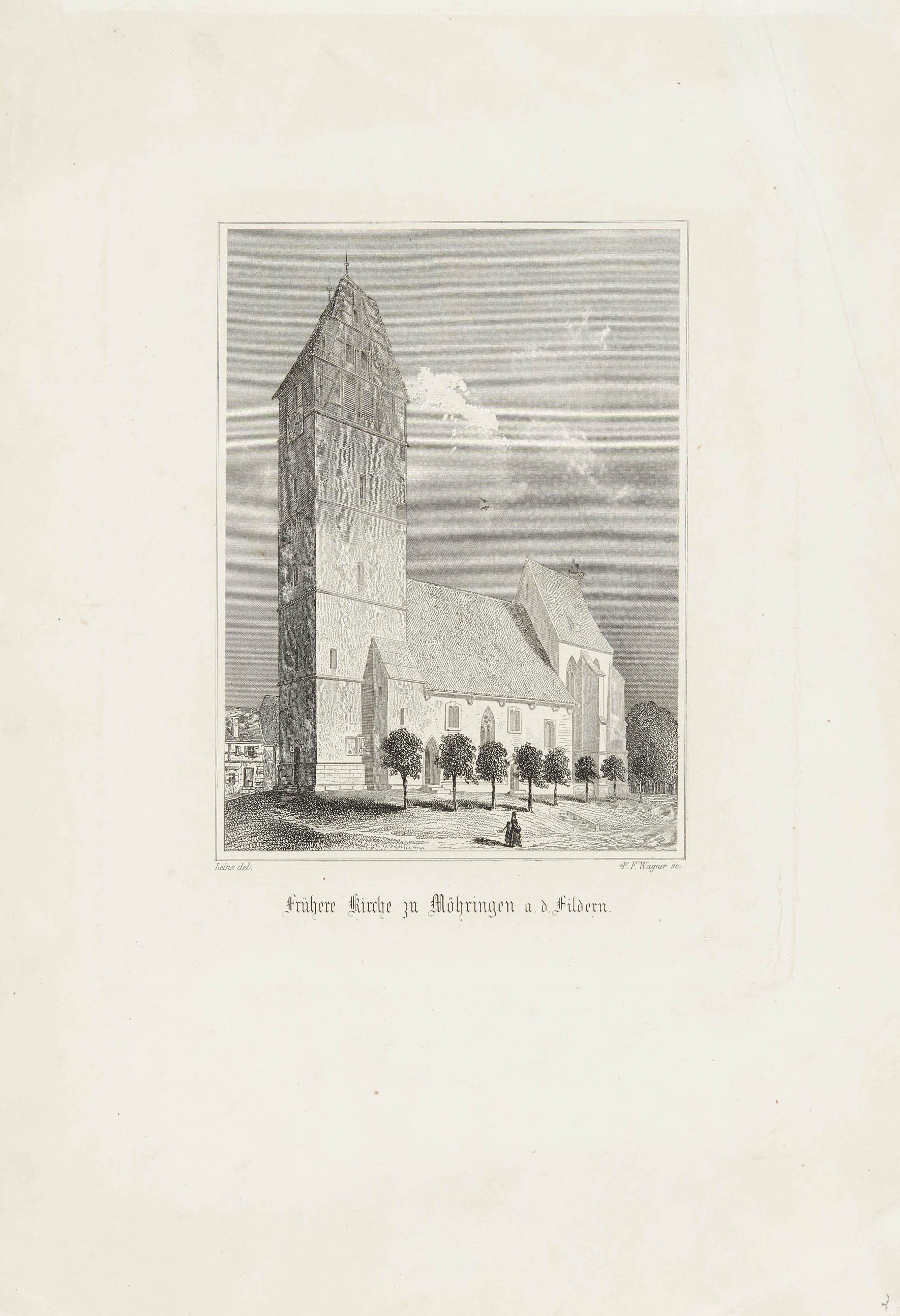 Christian Friedrich von Leins, "Frühere Kirche zu Möhringen a. d. Fildern"