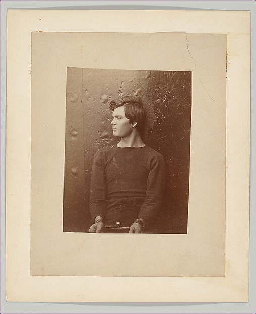Alexander Gardner, [Lewis Payne (Lewis Powell), Lincoln Assassination Conspirator, in Sweater, Seated and Manacled on the USS Saugus, Washington Navy Yard]