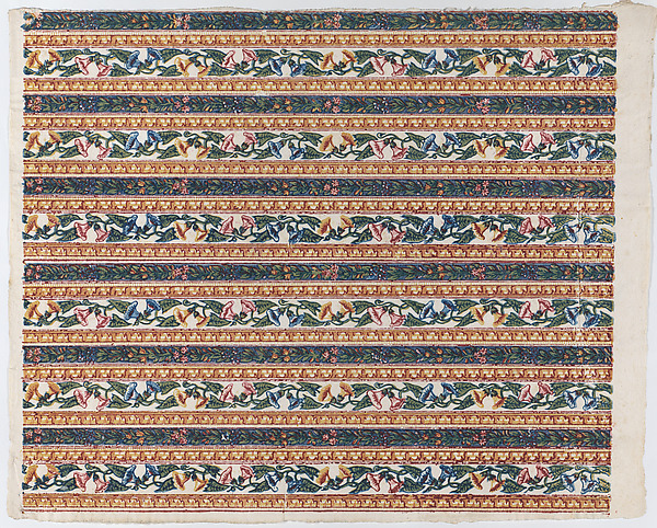Anonymous, Sheet with six borders with vines and flower designs