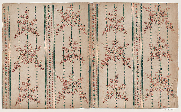 Anonymous, Book cover with two borders with floral patterns