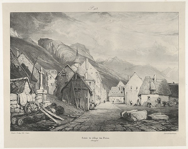 Eugène Isabey, Entry to the Village of Bains
