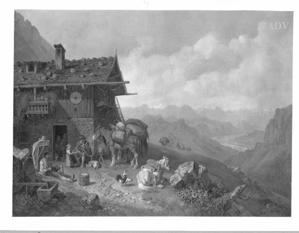 Heinrich Bürkel, Rast vor der Hütte