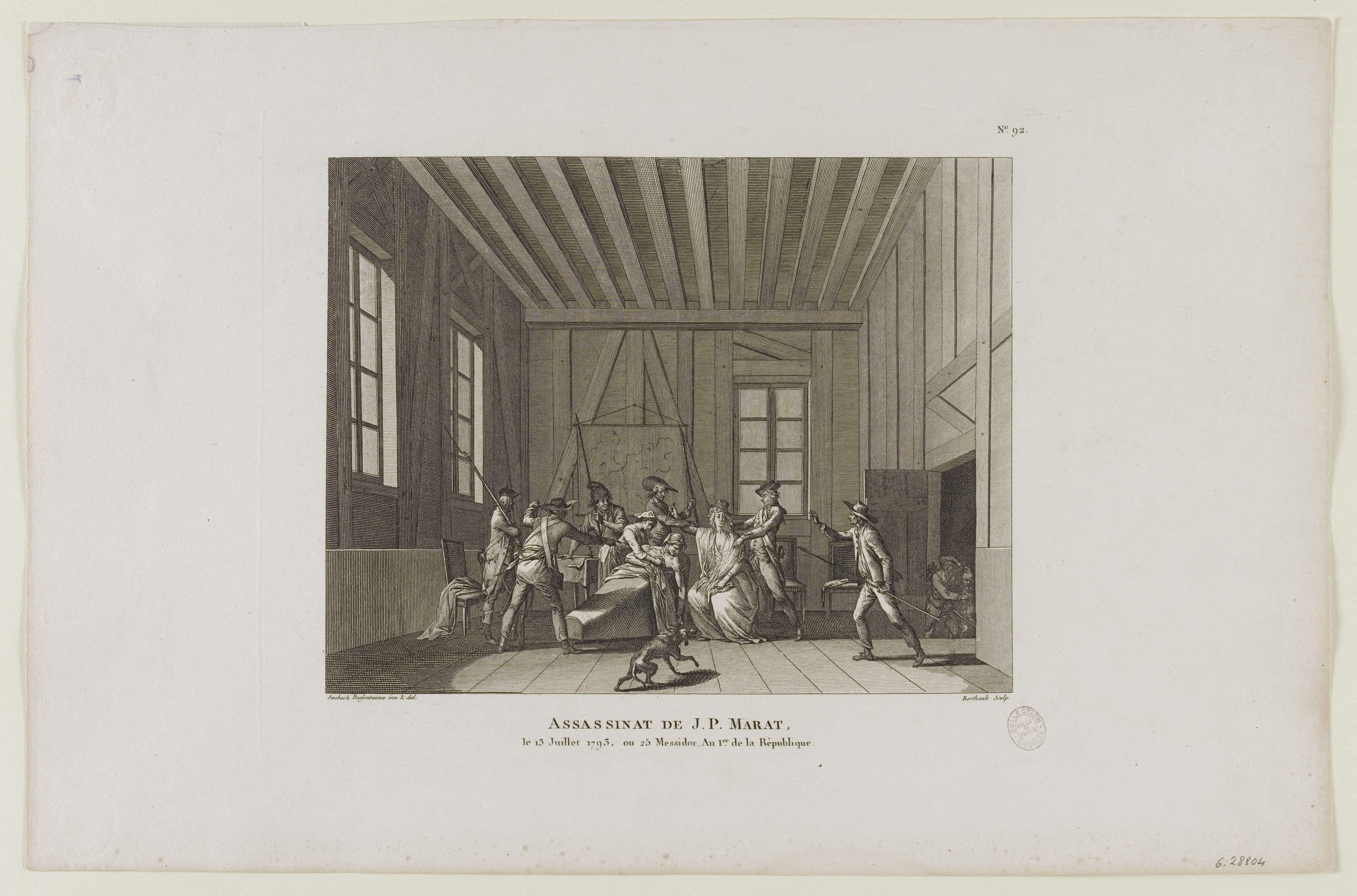 Pierre-Gabriel Berthault, Assassinat de J.P. Marat, / le 13 Juillet, ou 25 Messidor An 1er de la République.