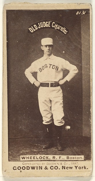 Goodwin & Company, Wheelock, Right Field, Boston, from the Old Judge series (N172) for Old Judge Cigarettes