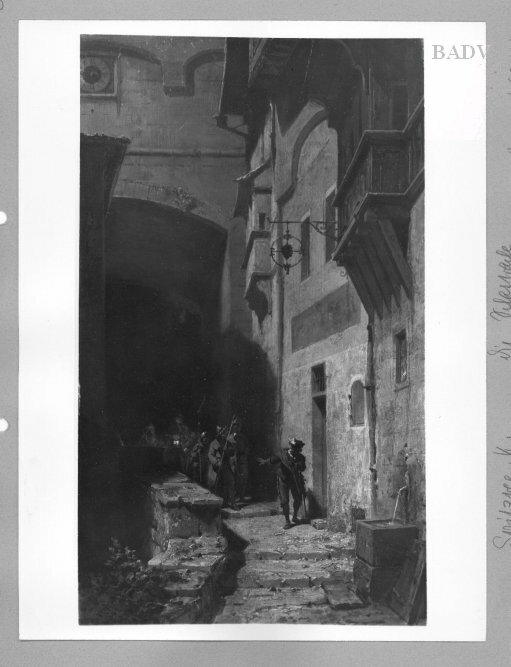 Carl Spitzweg, group of street guards at night