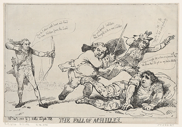 Thomas Rowlandson, The Fall of Achilles