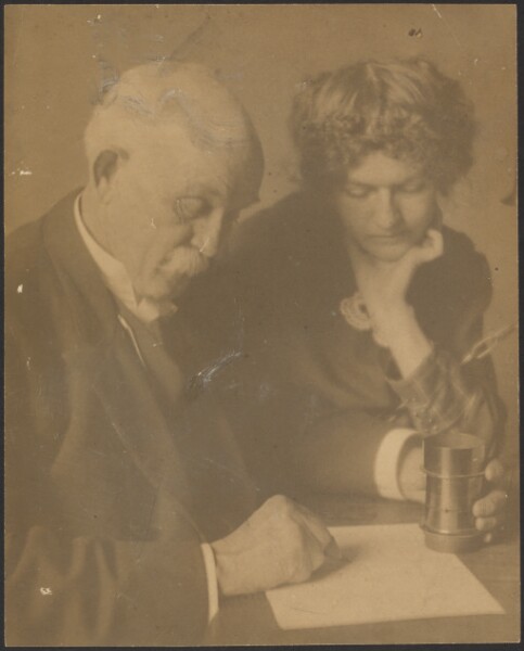Louis Fleckenstein, [Portrait of a Woman and Man at Table]