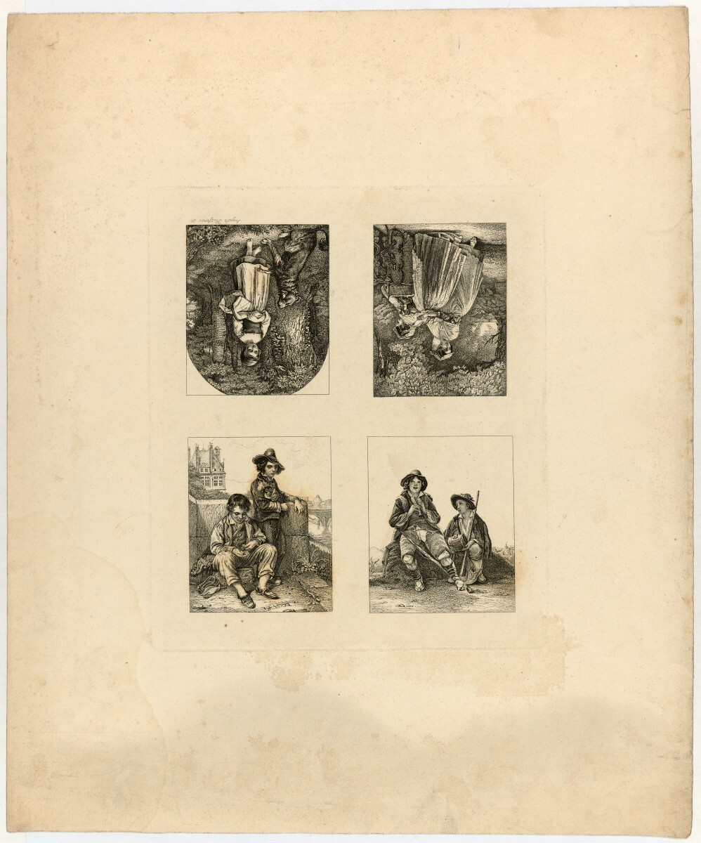 Auguste Hüssener, Andruckbogen mit vier Gemäldereproduktionen