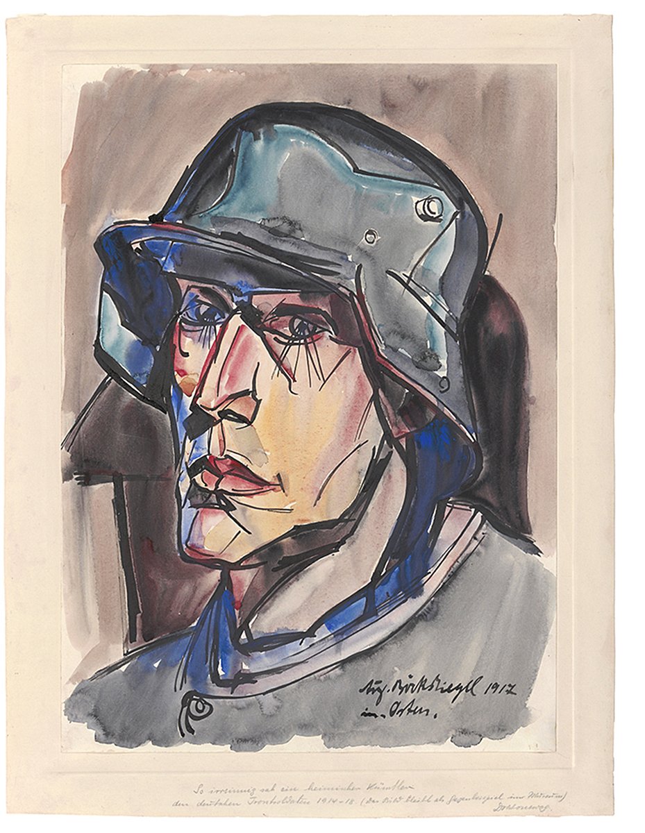Unknown artist, Soldat mit Stahlhelm