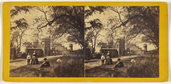 Edward and Henry T. Anthony & Co., Stevens' Residence, Castle Point, Hoboken. Gateway and Lodge.