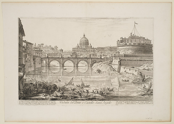 Giovanni Battista Piranesi, The Bridge and Castel S. Angelo (Veduta del Ponte e Castello Sant'Angelo