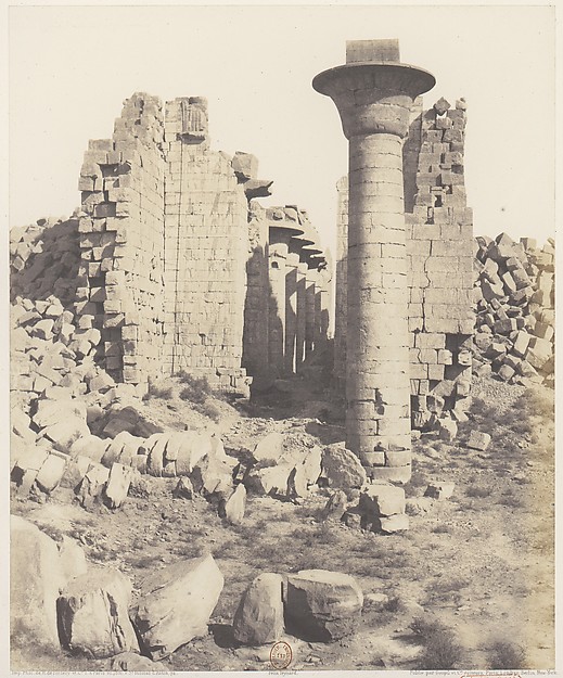 Félix Teynard, Karnak (Thèbes), Cour du Palais - Vue Prise de Point I