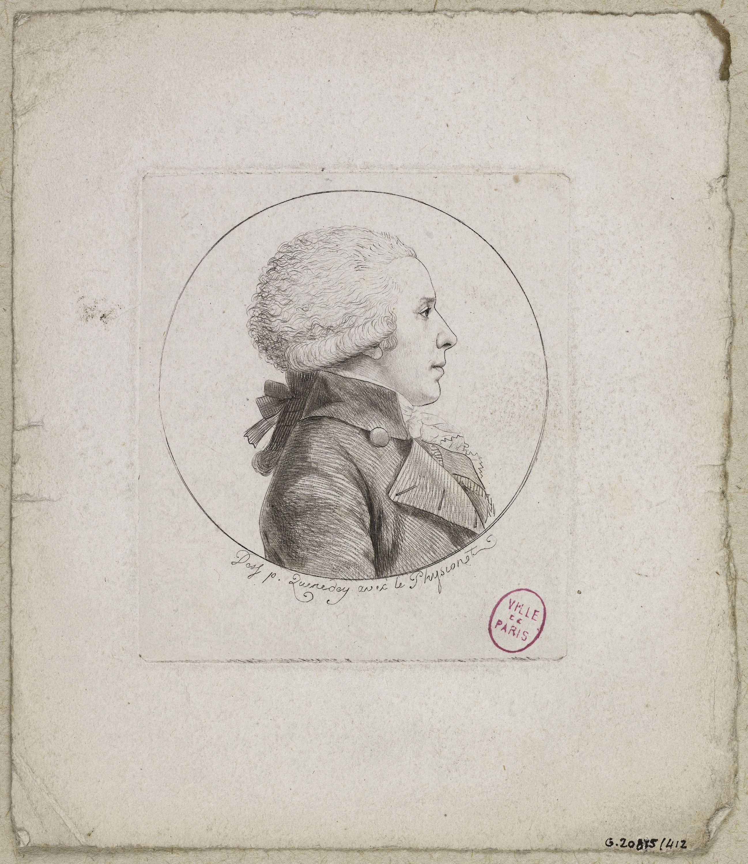 Edmé Quenedey, Portrait d'un homme, fin XVIIIème siècle/début XIXème siècle