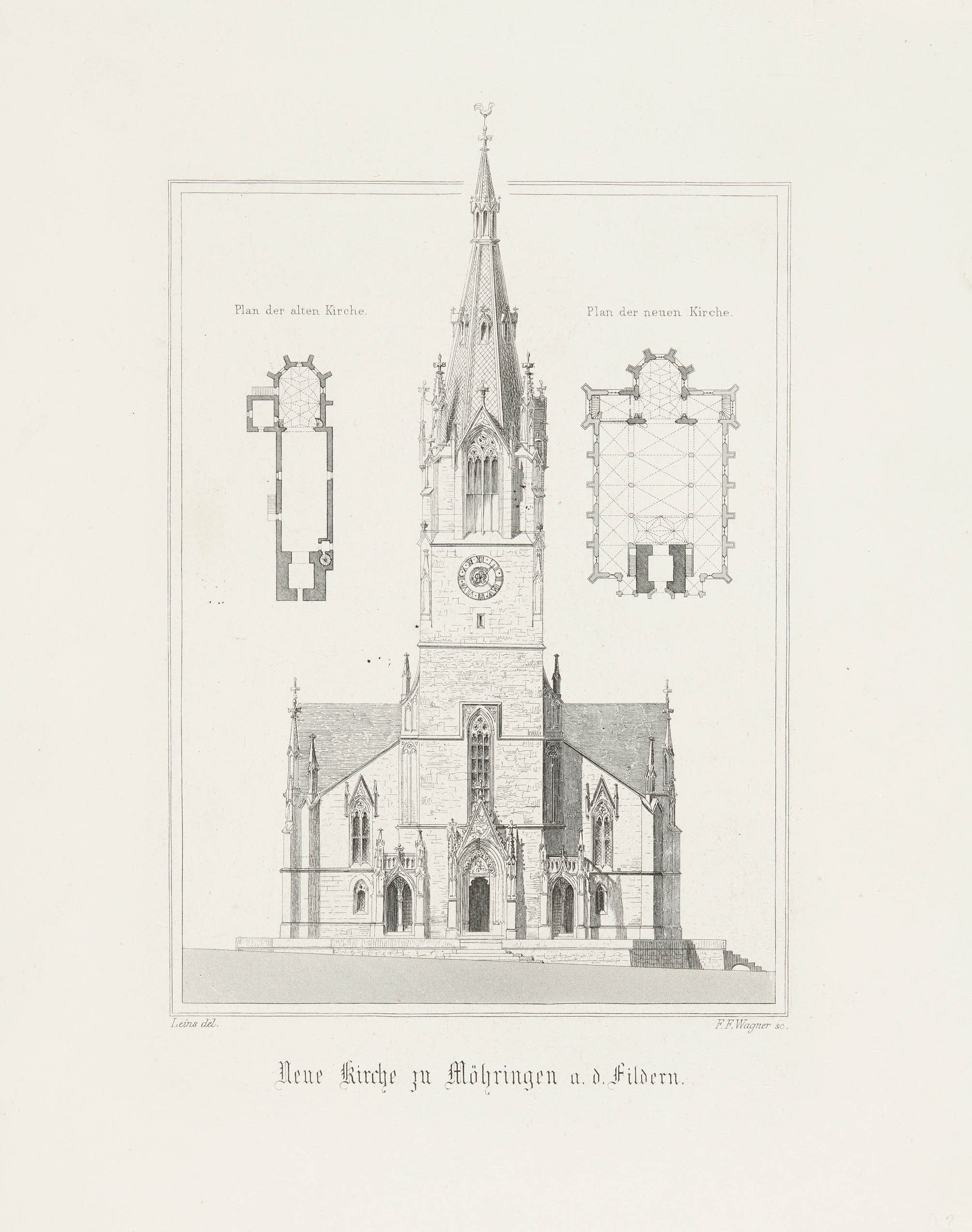Christian Friedrich von Leins, "Neue Kirche zu Möhringen a. d. Fildern"