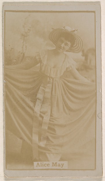 Kinney Brothers Tobacco Company, Alice May, from the Actresses series (N245) issued by Kinney Brothers to promote Sweet Caporal Cigarettes