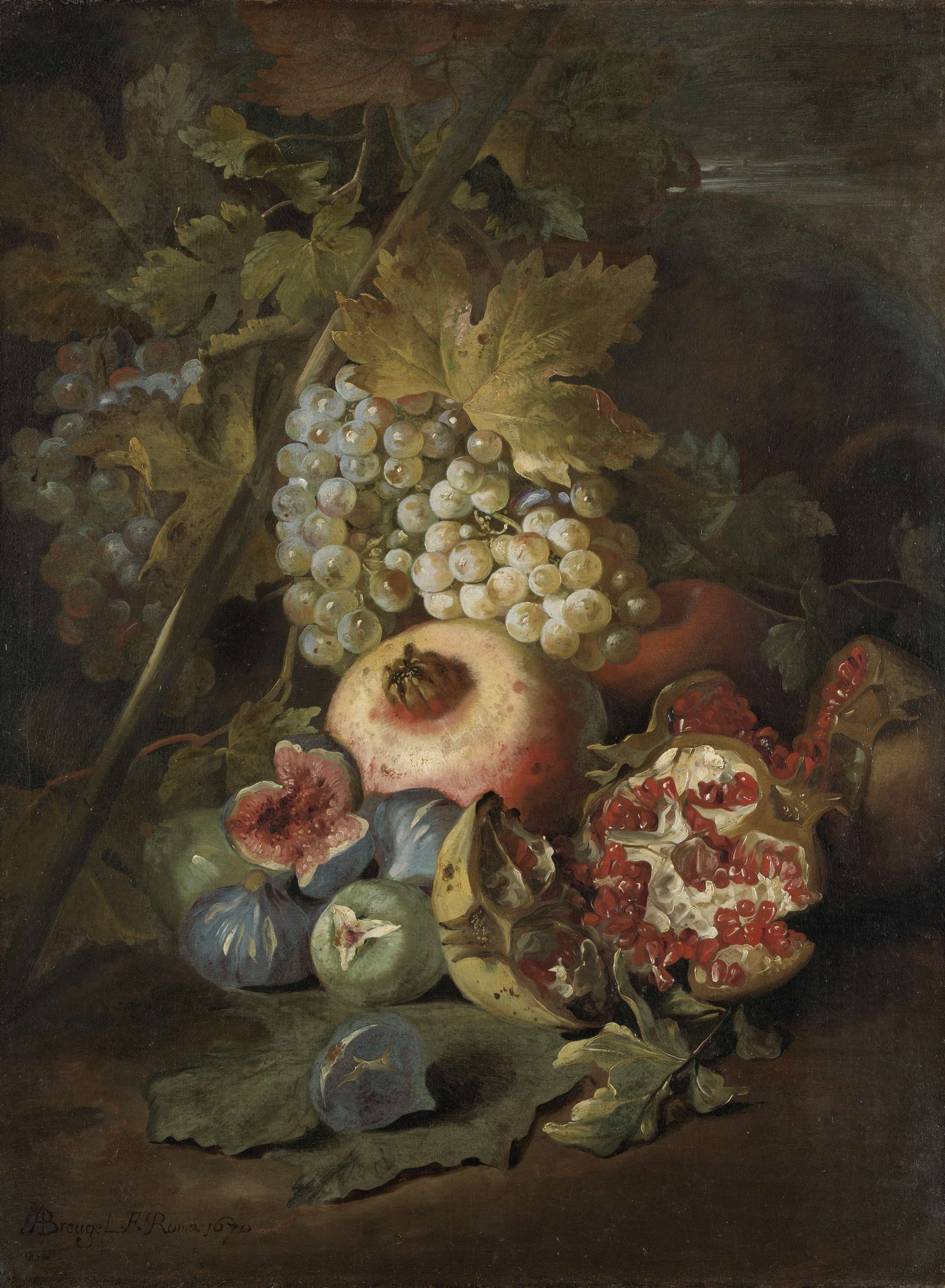 Abraham Brueghel, Still life with fruit