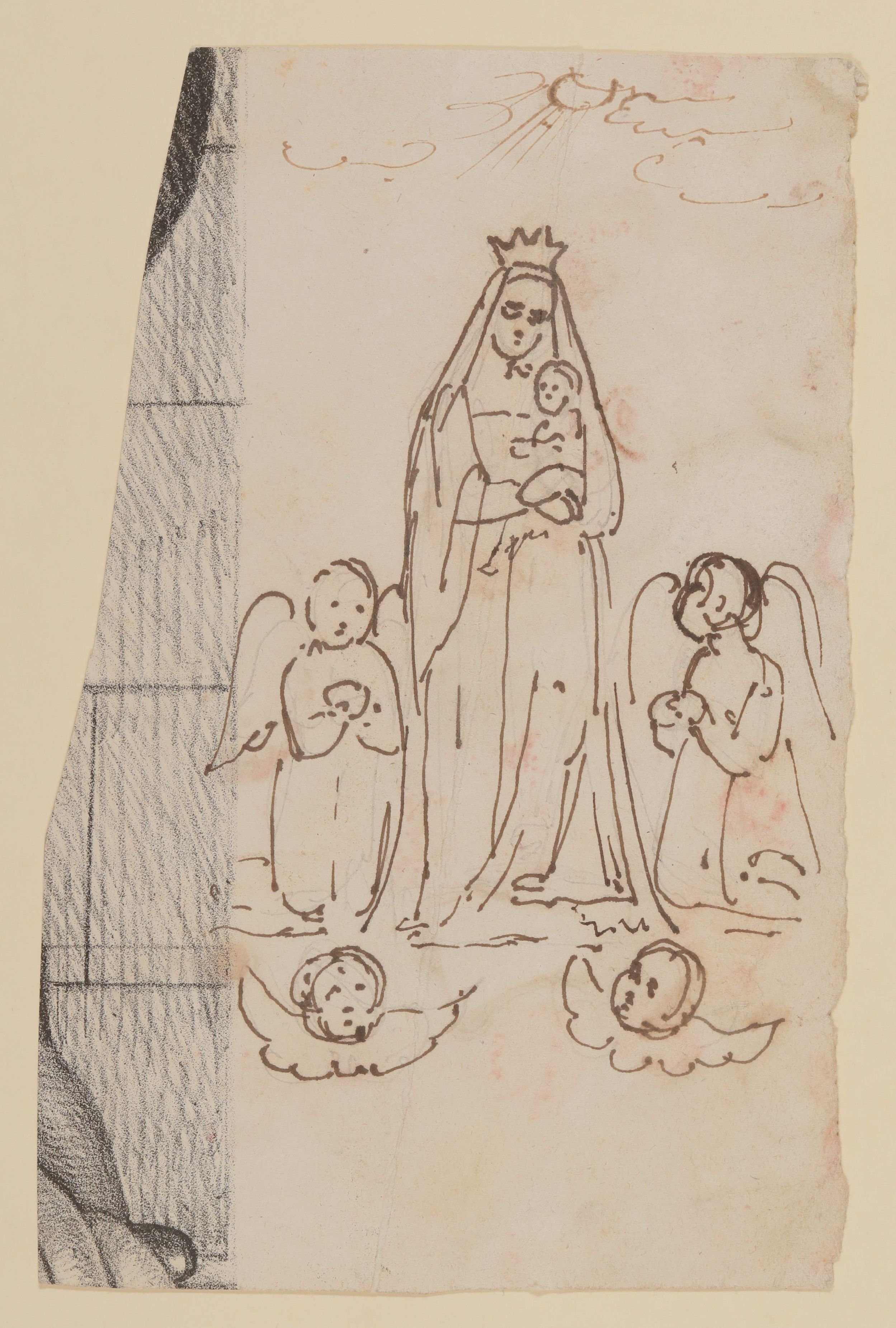 Jesus Christus, Maria mit Kind zwischen Engeln [aus Mappe III aus dem Sommerhoff-Nachlass]