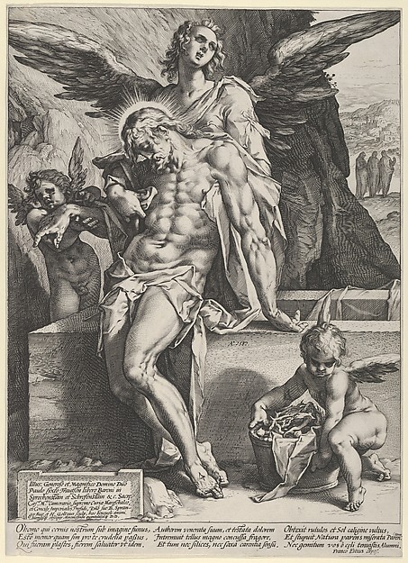 Hendrick Goltzius, The Dead Saviour Supported by an Angel