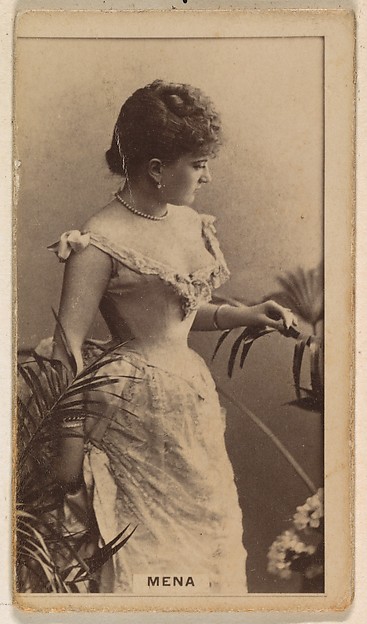 Kinney Brothers Tobacco Company, Mena, from the Actresses series (N245) issued by Kinney Brothers to promote Sweet Caporal Cigarettes