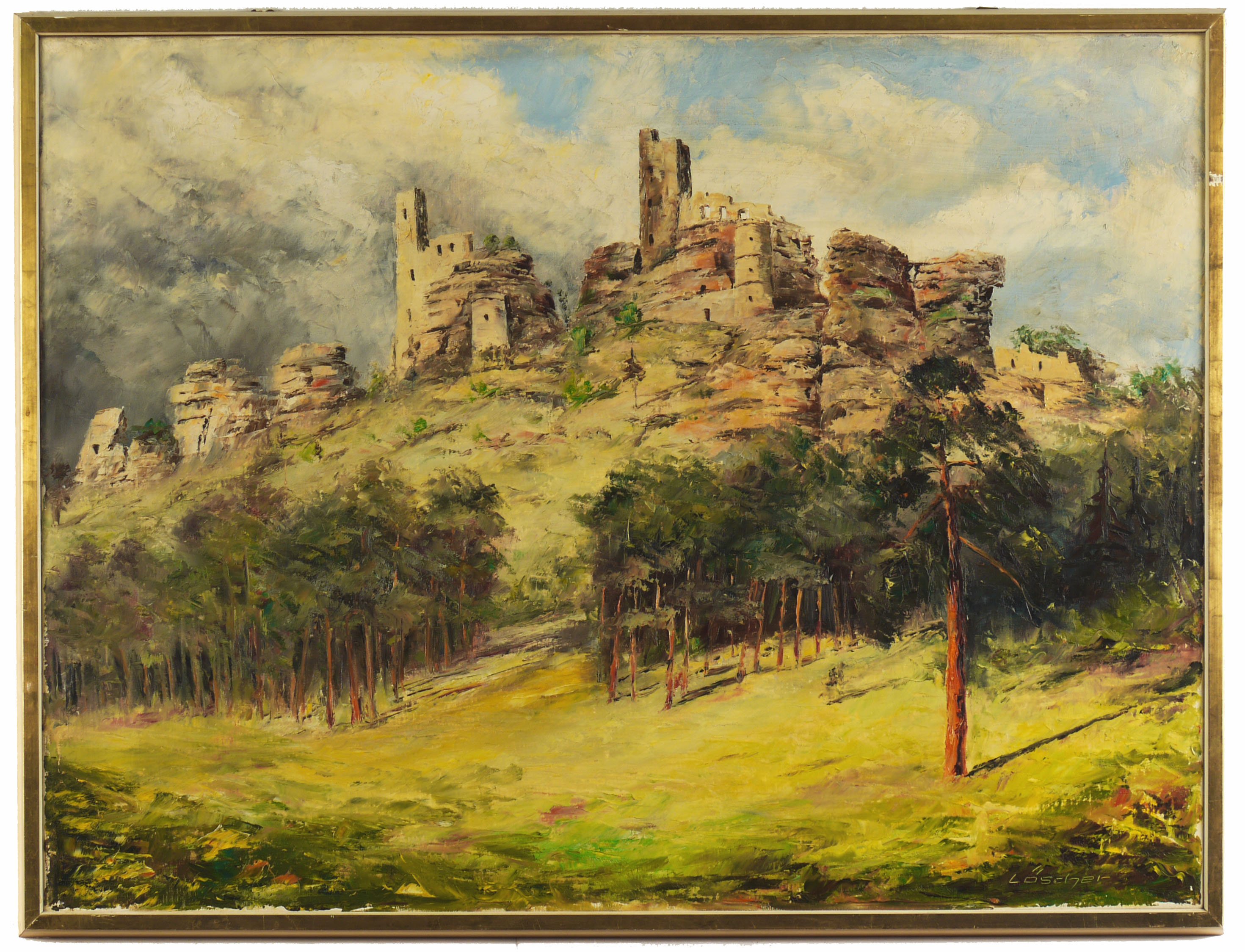 Erich Löscher, Blick auf die Burgruinen Altdahn und Grafendahn