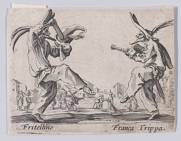 Jacques Callot, Copy of Franca Trippa and Fritellino, from "Balli di Sfessania" (Dance of Sfessania)
