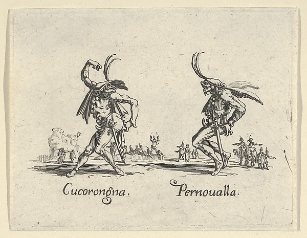 Jacques Callot, Cucorongna - Pernoualla, from "Balli di Sfessania" (Dance of Sfessania)
