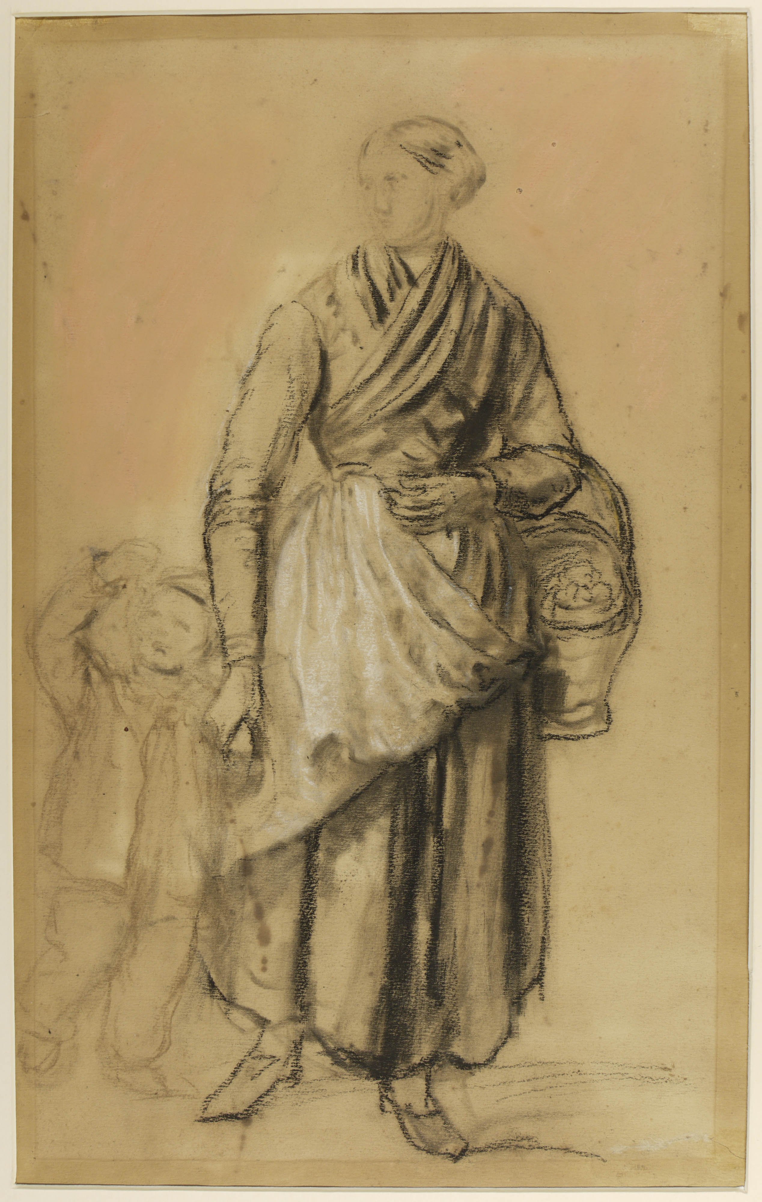 Johann Jakob Serr, Pastellstudien zum Herbstfest bei Rhodt (HMP_1988_0183)