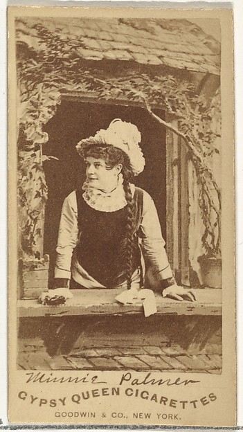 Goodwin & Company, Minnie Palmer, from the Actors and Actresses series (N171) for Gypsy Queen Cigarettes
