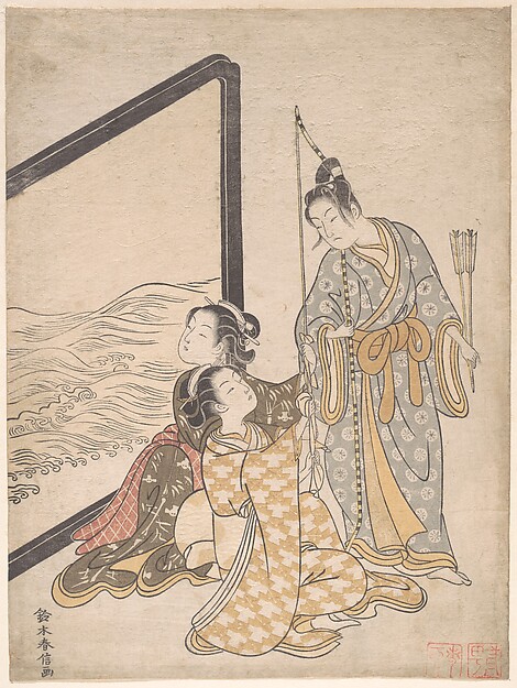 Suzuki Harunobu, Parody of Minamoto no Tametomo