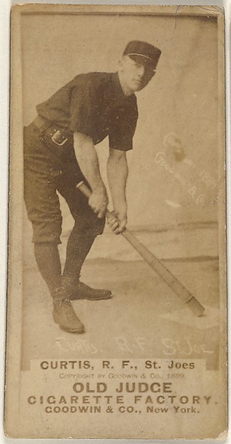 Goodwin & Company, Ervin Duane "Jim" Curtiss, Right Field, St. Joseph Clay Eaters, from the Old Judge series (N172) for Old Judge Cigarettes