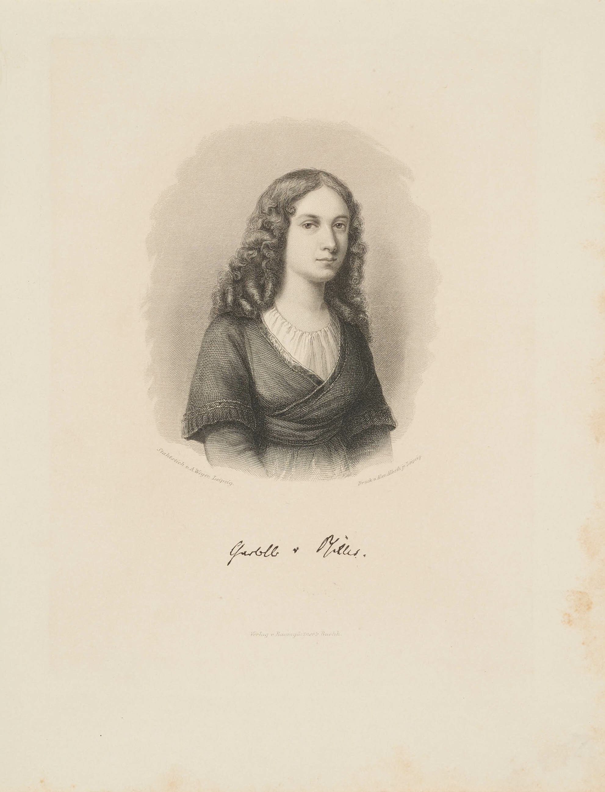 August Weger, Bildnis Charlotte von Schiller