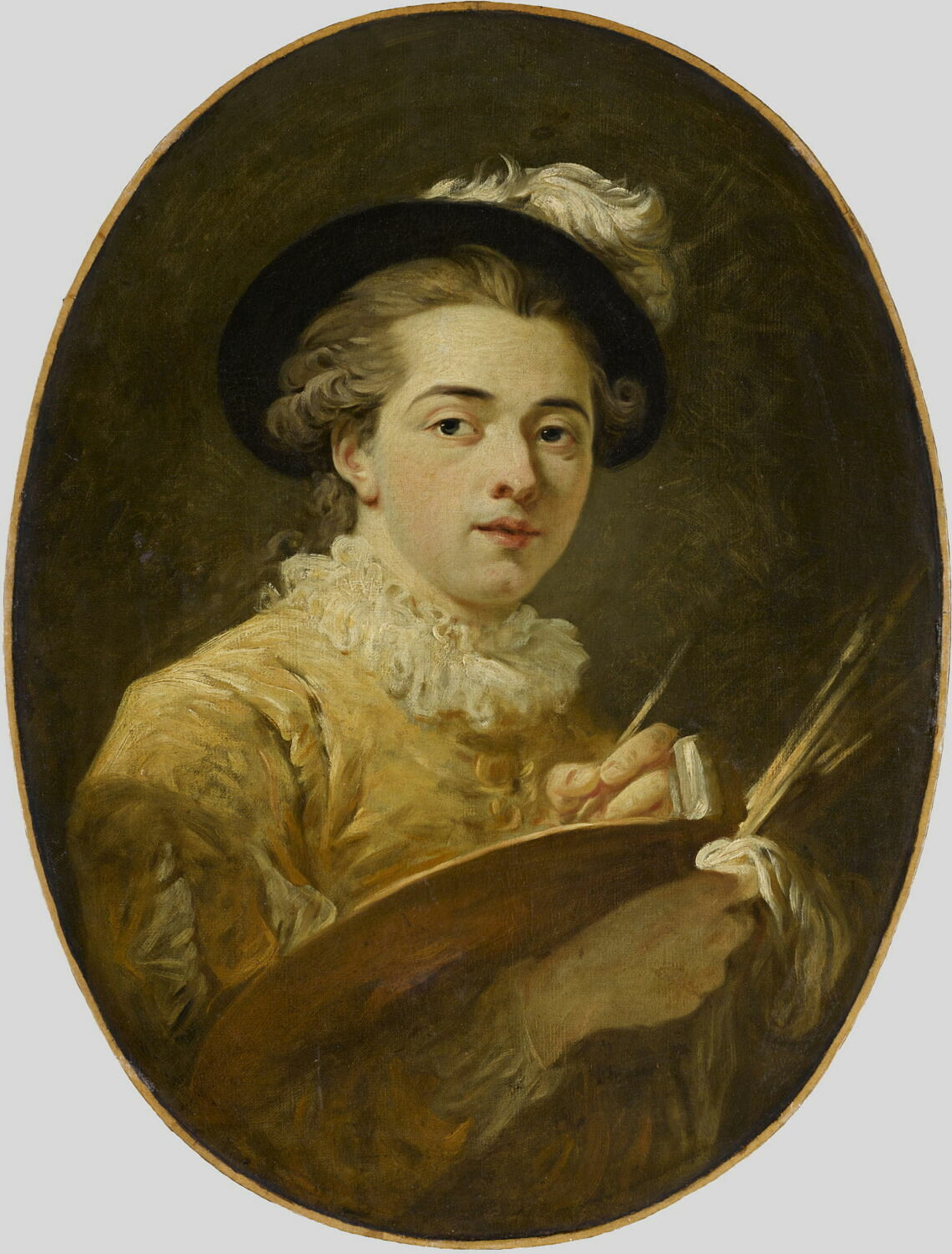François-André Vincent, Self-portrait with palette