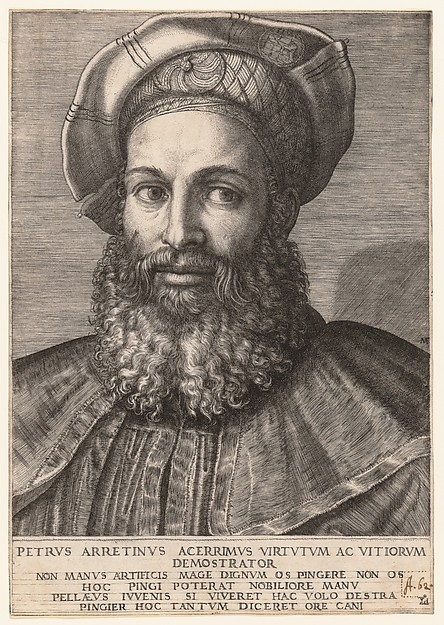 Marcantonio Raimondi, Portrait of Pietro Aretino